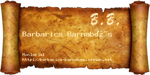 Barbarics Barnabás névjegykártya